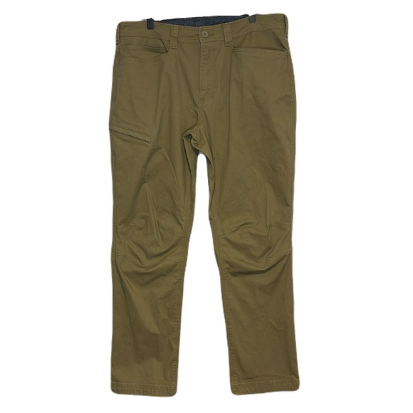 Duluth Trading Men's Powercord Standard Fit Pants Elmwood 38 X 32 Khaki Stretch - Picture 1 of 9